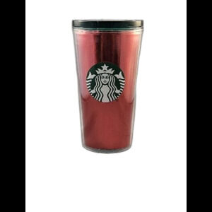 Starbucks 16 oz Red Green Tumbler Cold Cup NO STRAW